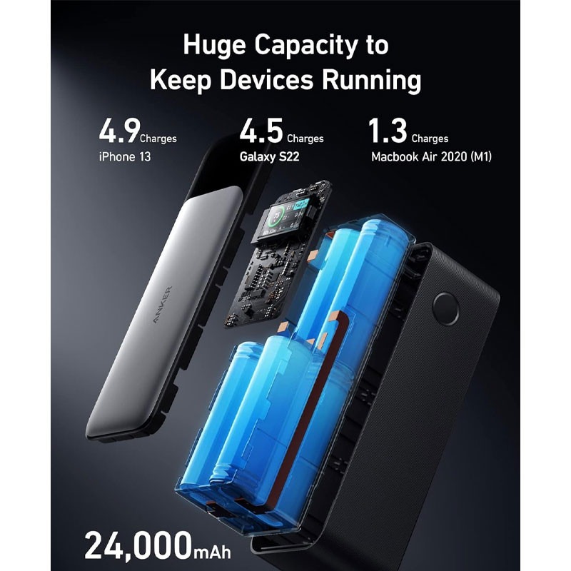 پاوربانک 140 وات انکر مدل Anker 737 Power Bank PowerCore 24000mAh A1289