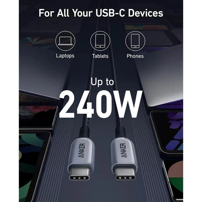 کابل USB-C به USB-C انکر مدل Anker 765 240W Cable A8866HA1