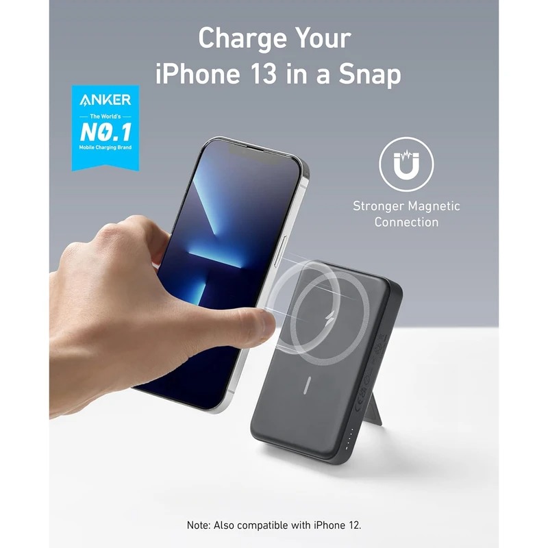 پاوربانک 10 هزار میلی‌آمپر مگ‌سیف انکر مدل Anker MagGo Powerbank 10000mAh A1652