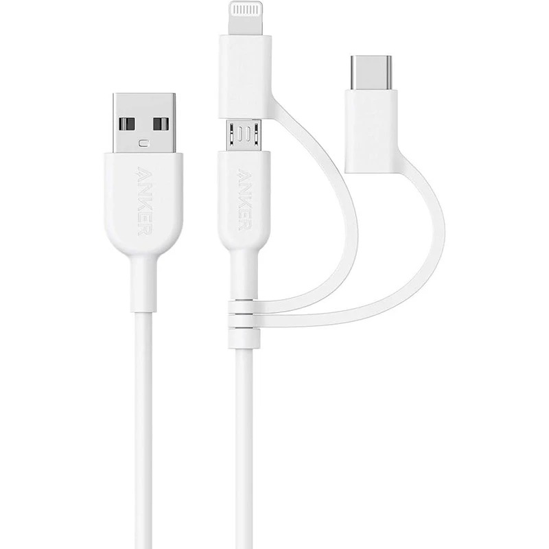 کابل شارژ 3 در 1 انکر مدل  Anker PowerLine II 3-in-1 Cable A8436