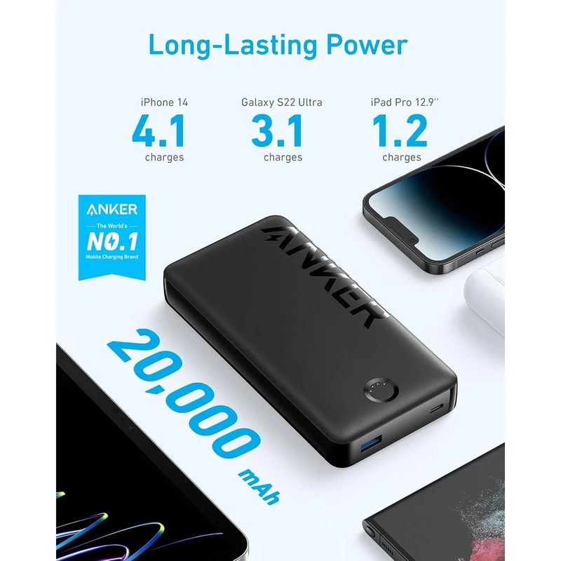 پاوربانک انکر مدل Anker 325 Power Bank PowerCore 20K II A1286 18 پاوربانک 20000 میلیآمپر انکر مدل PowerCore 325 A1286